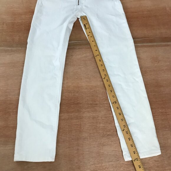 Hudson High Rise Barbara Ankle Super Skinny Jeans Women size 28 White Stretch - Picture 7 of 15